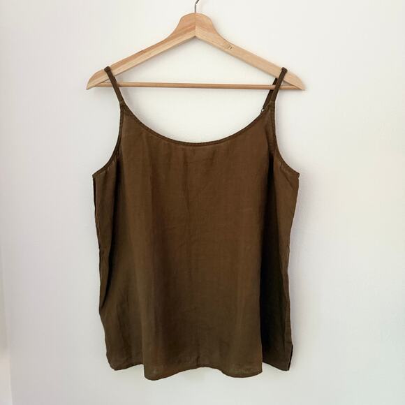 Eileen Fisher Organic Linen Boxy Tank Sz Medium - Picture 1 of 5